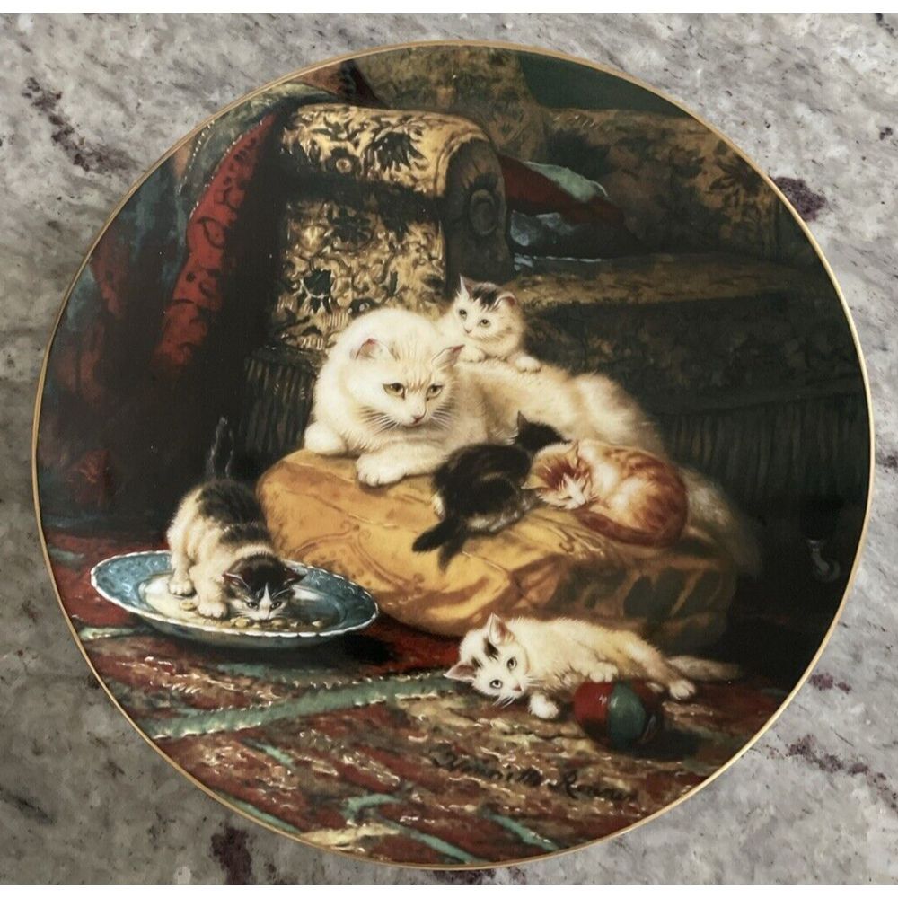 W.S. George Plate No.‎ 12827A "Daydreams" Collector Plate Victorian Cat
